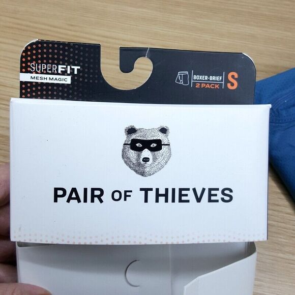 PAIR OF THIEVES Mens Boxer Briefs Small Blue Superfit Mesh Magic Stretch - Picture 3 of 5